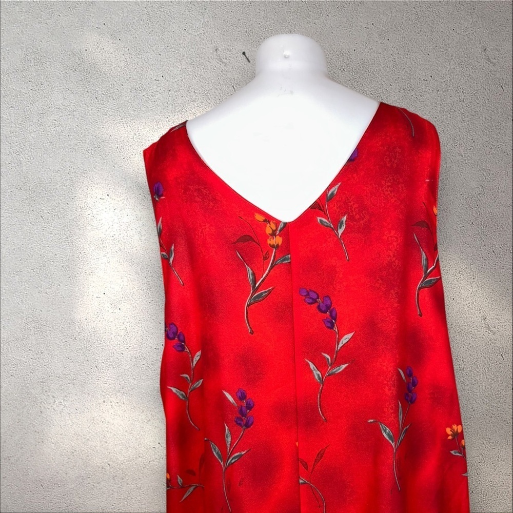 IMPRESSIONS Vintage 1990s Red/Orange Floral Reversible Maxi Dress NWT Size 3X - Picture 3 of 14